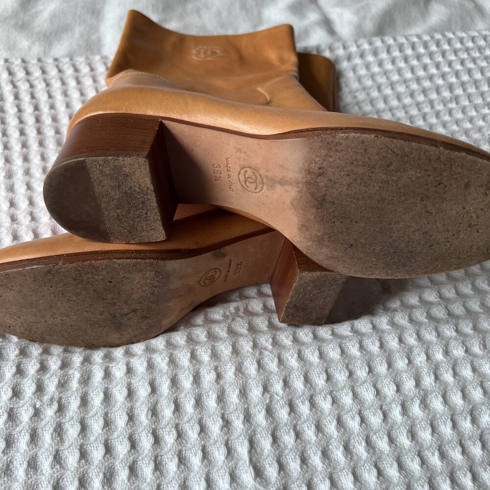 Chanel Interlocking C Mid Calf Leather Boots - Picture 5 of 7